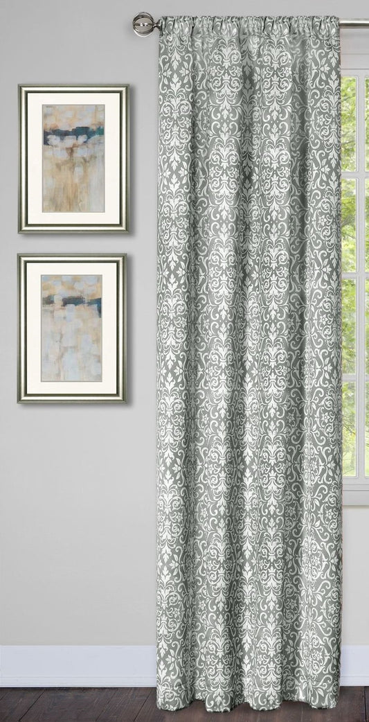 Traditional Elegance Park Ave Window Curtain Panel - 54x63 - Silver