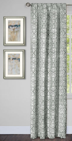 Traditional Elegance Park Ave Window Curtain Panel - 54x84 - Silver