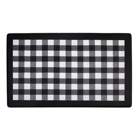 Traditional Elegance Anti Fatigue Mat 18in. x 30in. - Buffalo Check Black