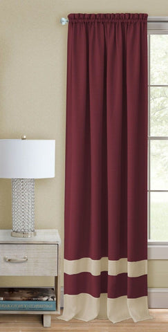 Traditional Elegance Kate Rod Pocket Window Curtain Panel - 52x84 - Marsala/Tan