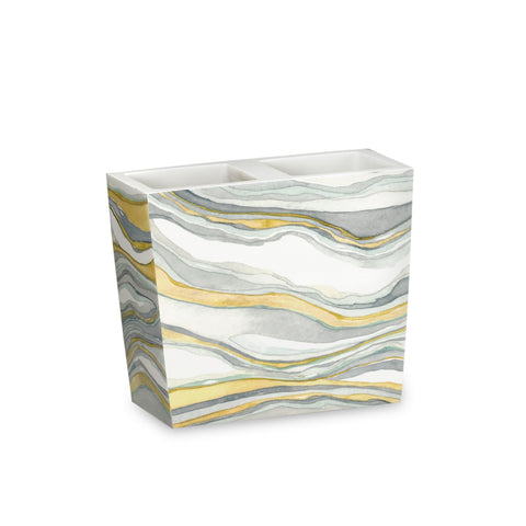 Royal Bath Hypnotic Marble Heavy Resin Toothbrush Holder (4"H x 4.5"W x 2"D)