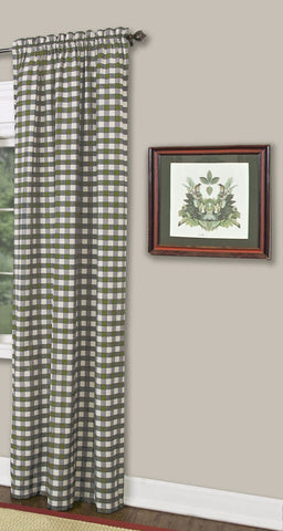 Traditional Elegance Buffalo Check Window Curtain Panel - 42x84 - Sage