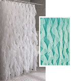Royal Bath Cascading Waterfall Ruffled Sheer Fabric Shower Curtain 70" x 72"