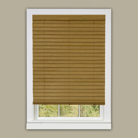 Traditional Elegance Cordless Eclipse 2" Vinyl Venetian Blind with 2 in. Valance 30x64 - Woodtone
