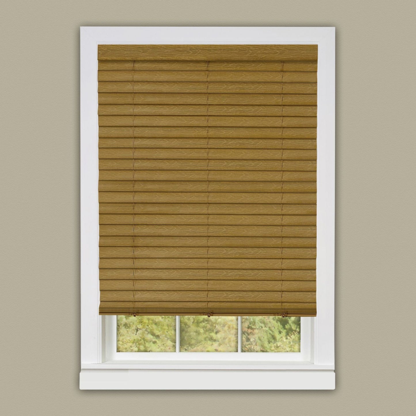 Traditional Elegance Cordless Eclipse 2" Vinyl Venetian Blind with 2 in. Valance 29x64 - Woodtone