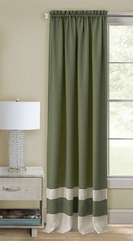 Traditional Elegance Kate Rod Pocket Window Curtain Panel - 52x63 - Green/Camel