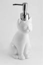 Royal Bath Meow Meow Clean Cat Decorative Ceramic Lotion Dispenser/ Soap Pump (9"H x 3.25"W x 3.5"D) -