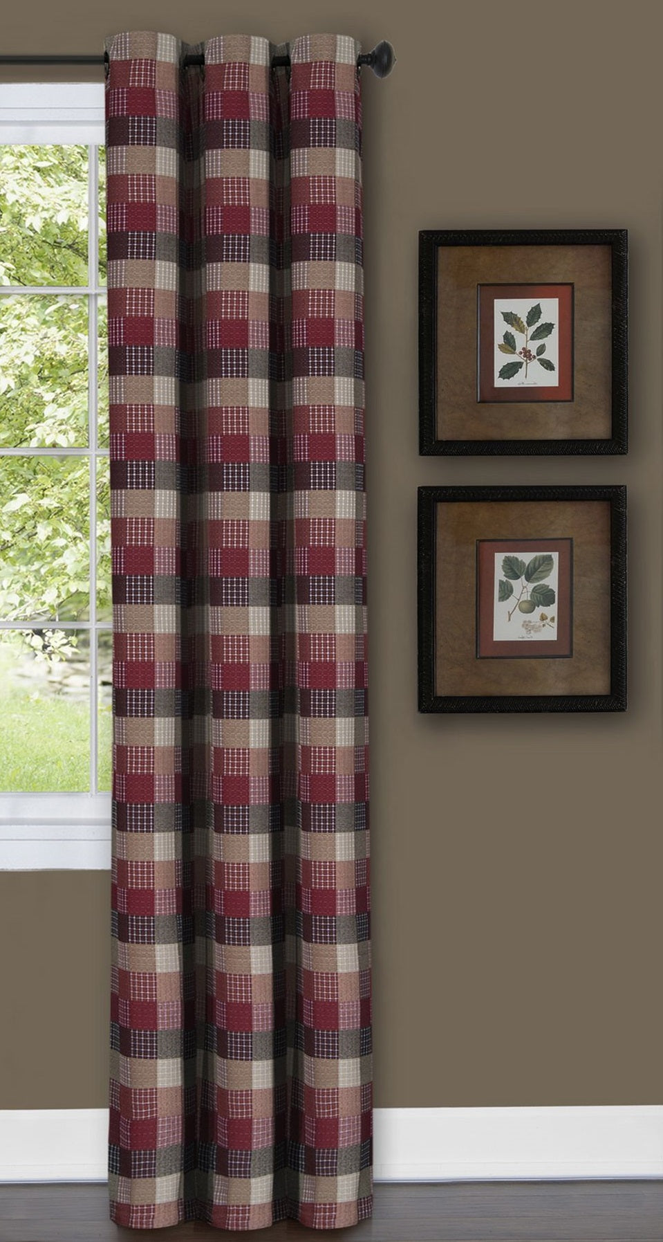 Traditional Elegance Yale - Window Curtain Panel w/6 Grommets - 42x84 Burgundy