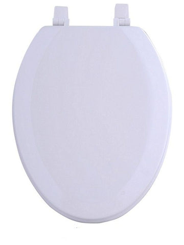 Traditional Elegance Elite 19 Inch Elongated Wood Toilet Seat - White