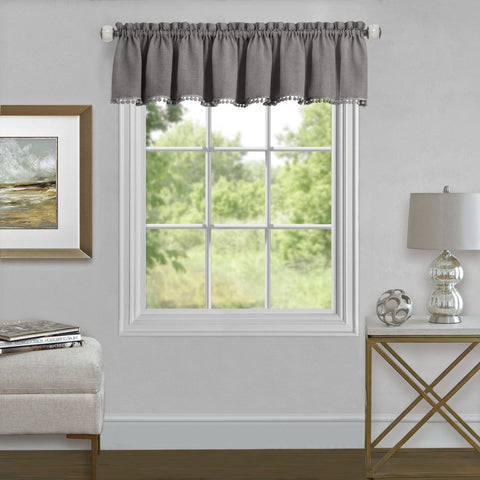 Traditional Elegance Olivia Window Curtain Valance 52x14 - Grey