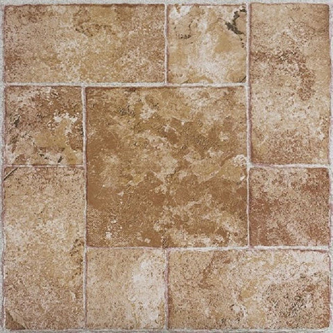 Traditional Elegance 5th Avenue Collection Beige Terracotta 12x12 Self Adhesive Vinyl Floor Tile - 45 Tiles/45 sq. ft.