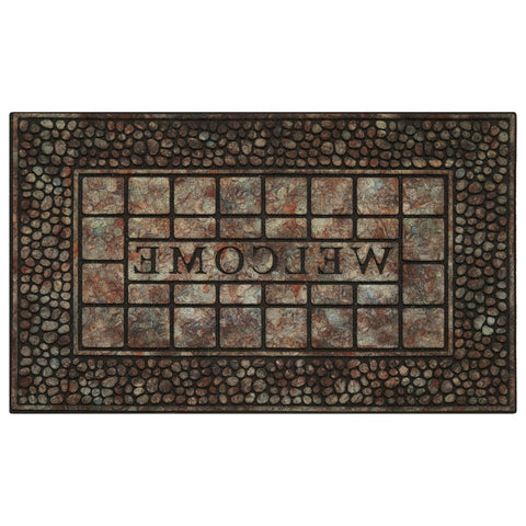 Traditional Elegance Raised Rubber Mat Pebble Squares 18x30