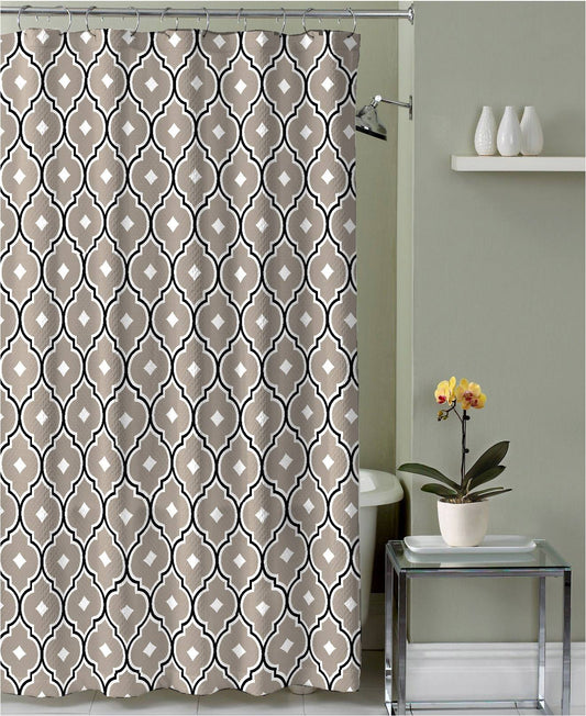 Royal Bath Palazzo dei Diamanti Canvas Fabric Shower Curtain (70" x 72") - Taupe