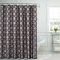 Royal Bath Contorno Flocking Shower Curtain (70" x 72") with Roller Hooks - Silver/Black