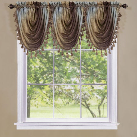 Traditional Elegance Ombre Waterfall Valance - Chocolate