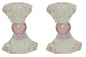 Ben and Jonah Sabbath/Shabbos Crystal Candlesticks - Pink - 3.25" H 2.75" L