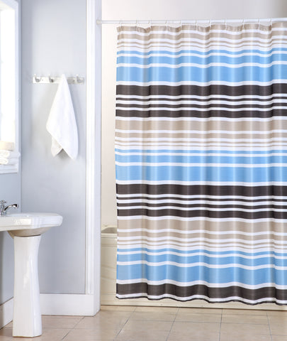 Royal Bath Hamptons Striped Canvas Fabric Shower Curtain - 70" x 70"