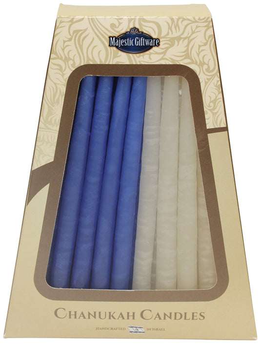 Ben&Jonah Safed Chanukah Candles - 45 Pack - Blue/White - 6"