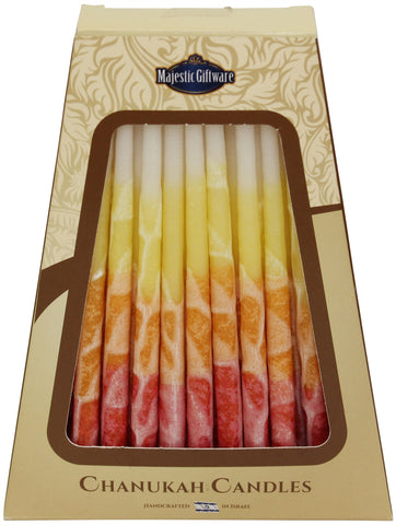 Ben&Jonah Safed Chanukah Candles - 45 Pack - Red/Yellow/White - 6"