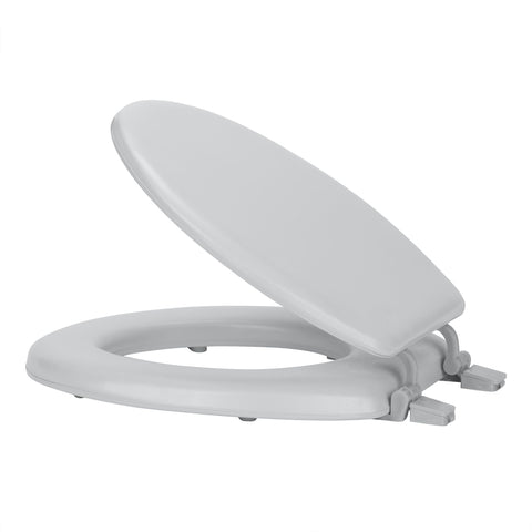 Traditional Elegance Elite 17 Inch Soft Standard Vinyl Toilet Seat - Silver