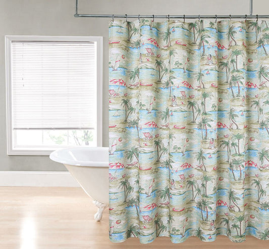 Royal Bath Honolulu Water Repellant Fabric Shower Curtain -70" x 72"