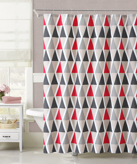 Royal Bath Triangular Opticts Extra Heavy PolyCotton Fabric Shower Curtain - 72" x 72"