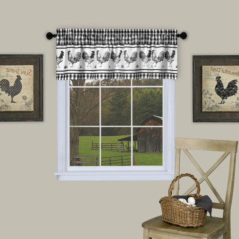 Traditional Elegance Farm Window Curtain Valance - 58x14 - Black