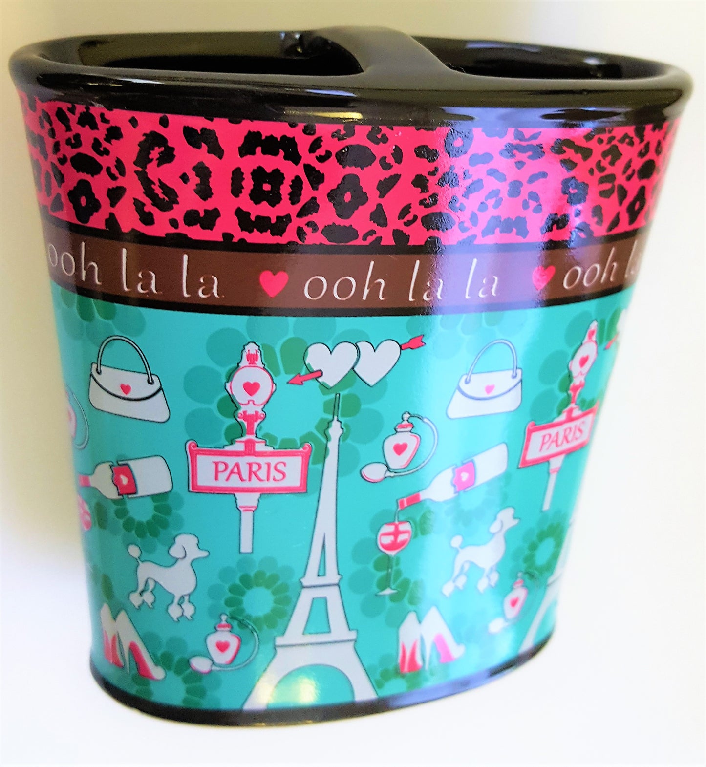 Royal Bath Ooh La LA Paris Glamour Heavy Resin Toothbrush Holder (4.5"H x 4"W x 2"D)