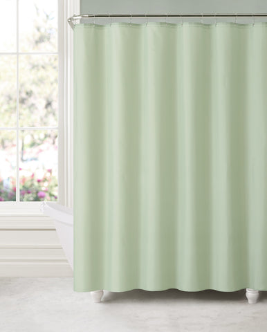 Royal Bath Sage Green Water & Mildew Resistant Fabric Shower Curtain Liner (70" x 72") with Suction Cups (for Wall)