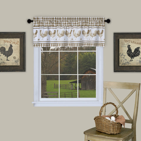 Traditional Elegance Farm Window Curtain Valance - 58x14 - Taupe