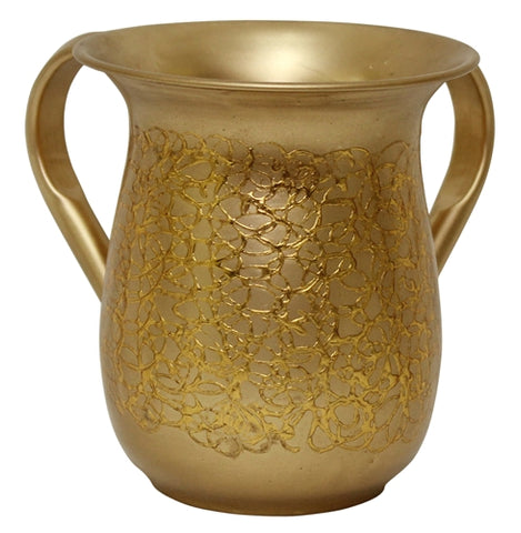 Ben and Jonah Washing Cup-Stainless Steel-Gold Intricate Pattern