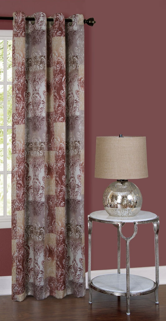 Traditional Elegance Rena Grommet Window Curtain Panel 50x63 - Marsala