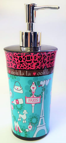 Royal Bath Ooh La LA Paris Glamour Heavy Resin Lotion Dispenser/ Soap Pump (8.5"H x 3"Dia)