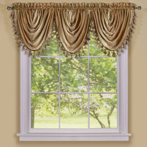 Traditional Elegance Ombre Waterfall Valance - Sandstone