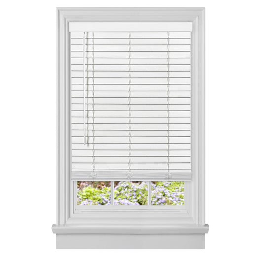 Traditional Elegance Cordless Madera Falsa 2" Faux Wood Plantation Blind 23x64 - White