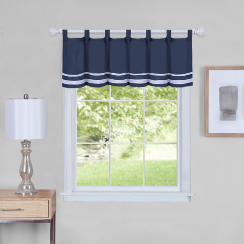 Traditional Elegance Bismark Window Curtain Valance - 58x14 - Navy