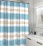 Royal Bath Parallel Beauty Striped Canvas Fabric Shower Curtain (70" x 72") - Turquoise