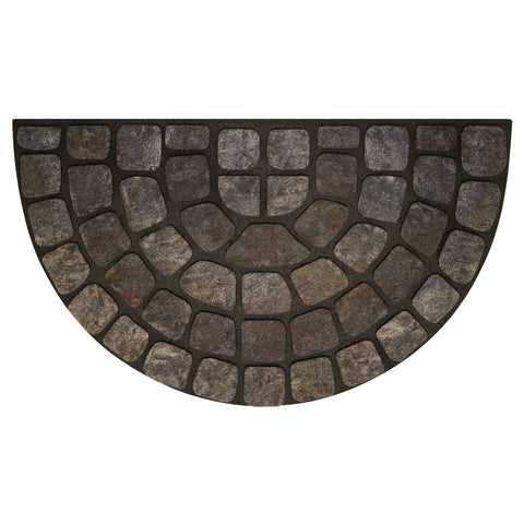 Traditional Elegance Raised Rubber Mat Grey Stone Slice 18x30