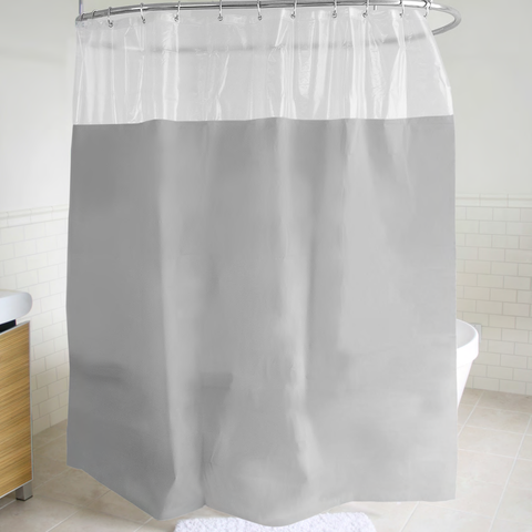 Royal Bath PEVA Non-Toxic Peekaboo Window Shower Curtain (70" x 72") - Grey