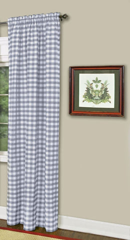 Traditional Elegance Buffalo Check Window Curtain Panel - 42x84 - Grey