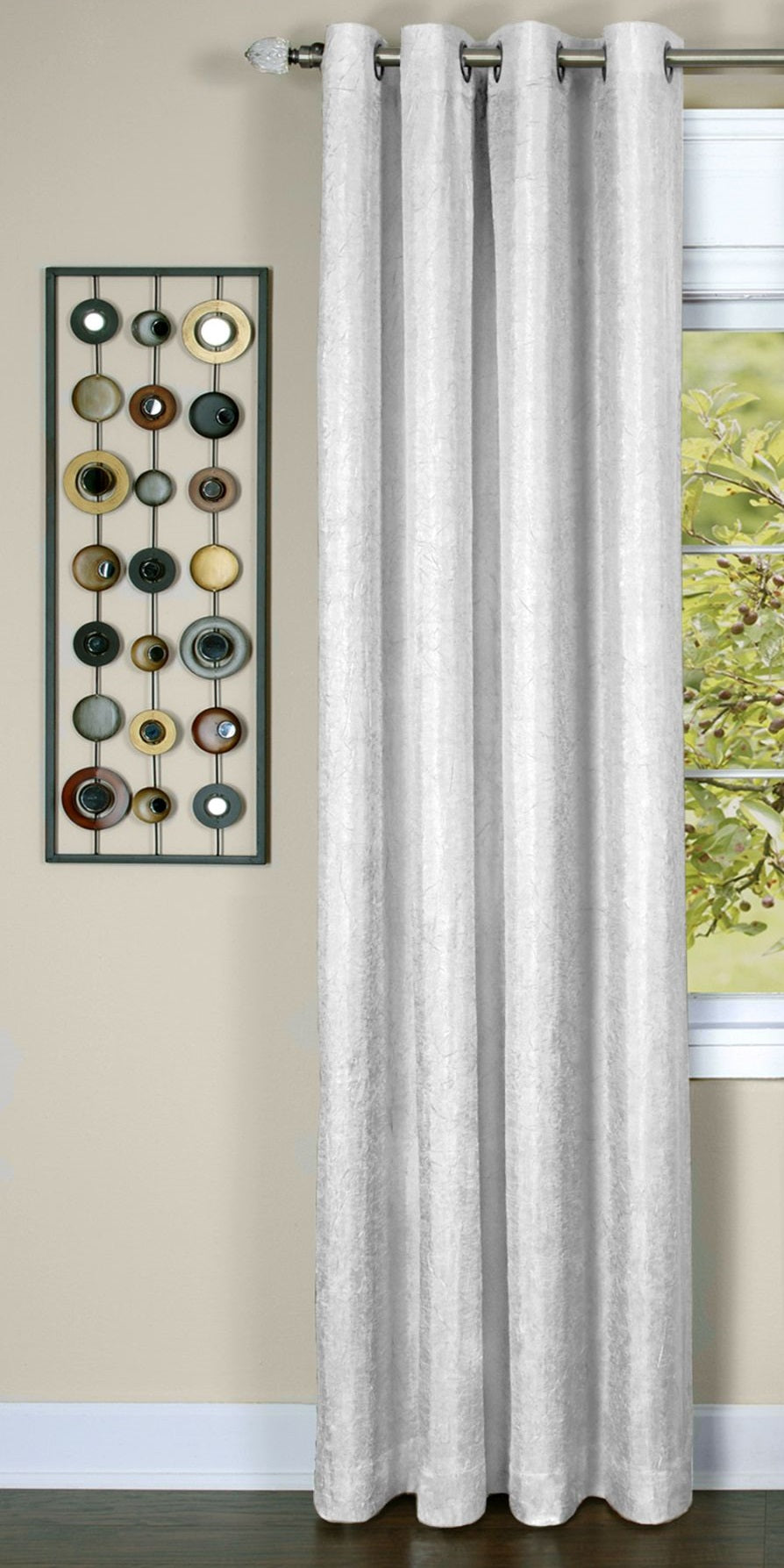 Traditional Elegance Trinia - Lined Grommet Window Curtain Panel - 50x63 White