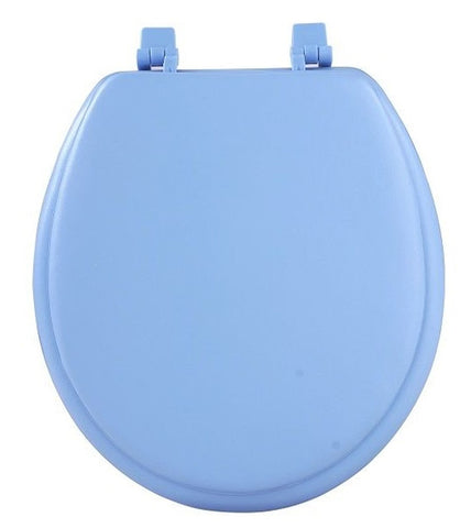 Traditional Elegance Elite 17 Inch Soft Standard Vinyl Toilet Seat - Light Blue