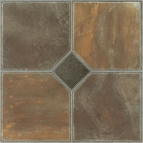 Traditional Elegance Madison Rustic Slate 12x12 Self Adhesive Vinyl Floor Tile - 20 Tiles/20 sq. ft.