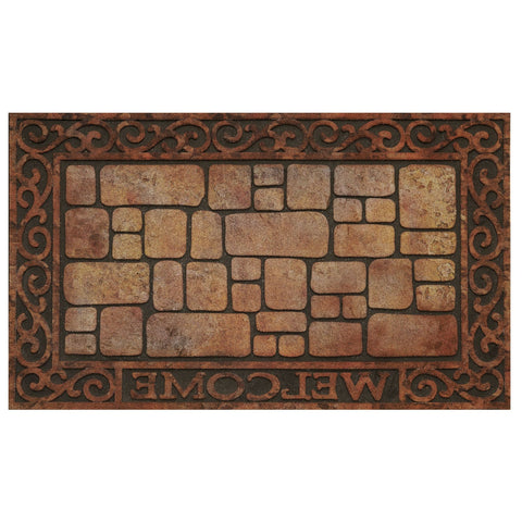 Traditional Elegance Raised Rubber Mat Paver Scroll 18x30