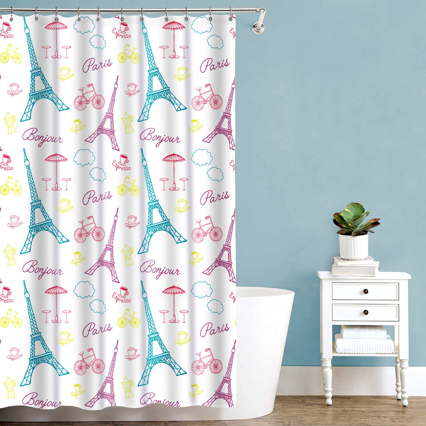 Royal Bath Bonjour Paris Fabric Shower Curtain (70" x 72")