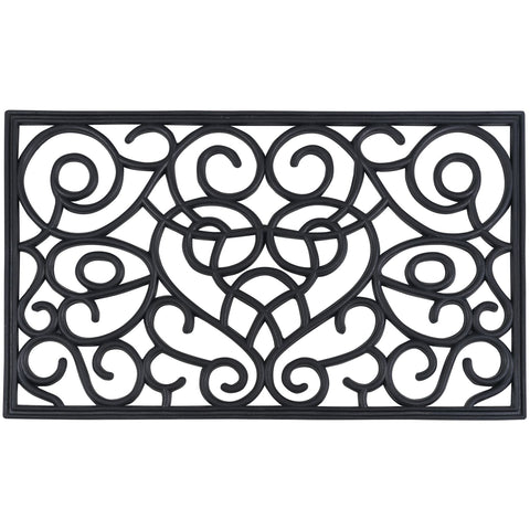 Traditional Elegance Wrought Iron Rubber Mat 18x30 - Iron Heart