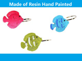 Hand Painted Set of 12 Decorative Resin Shower Curtain Hooks