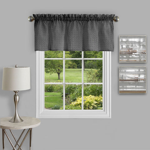 Traditional Elegance Summit Window Curtain Valance - 58 x 14 - Black