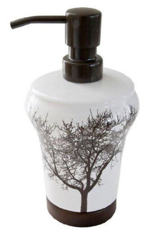 Royal Bath Tree of Life Ceramic Lotion Dispenser / Soap Pump ( 7.5"H x 3.5"Dia)