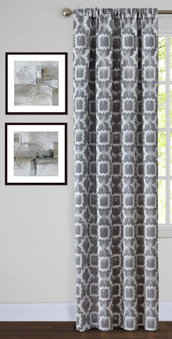 Traditional Elegance Lara Window Curtain Panel - 54x84 - Charcoal